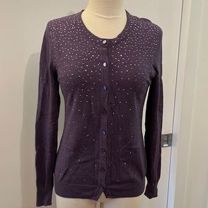 NWOT Merona purple / sparkle cardigan sz small